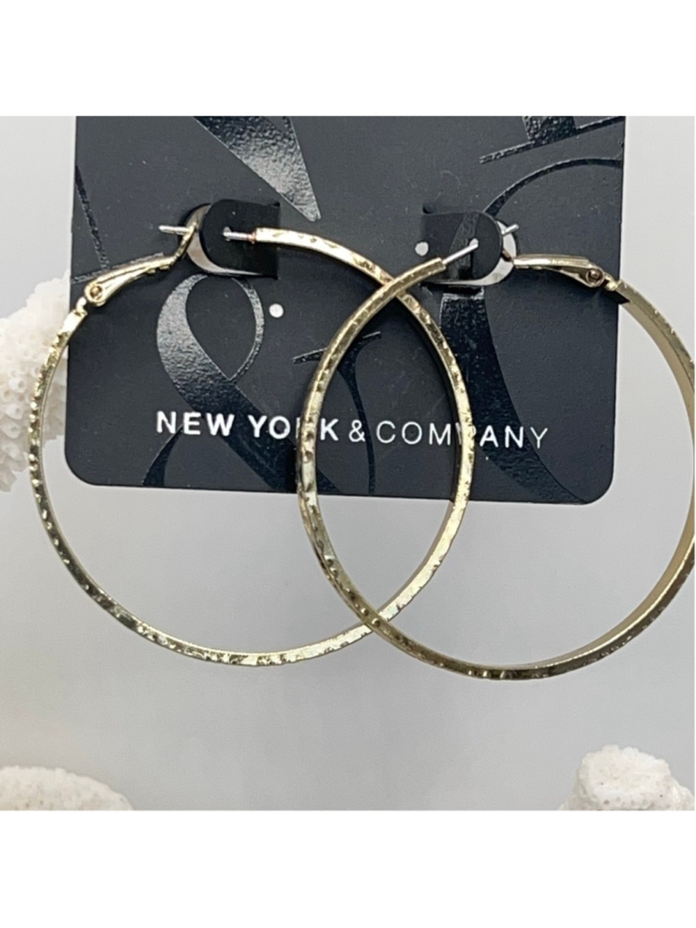 New york & company gold hoop earrings